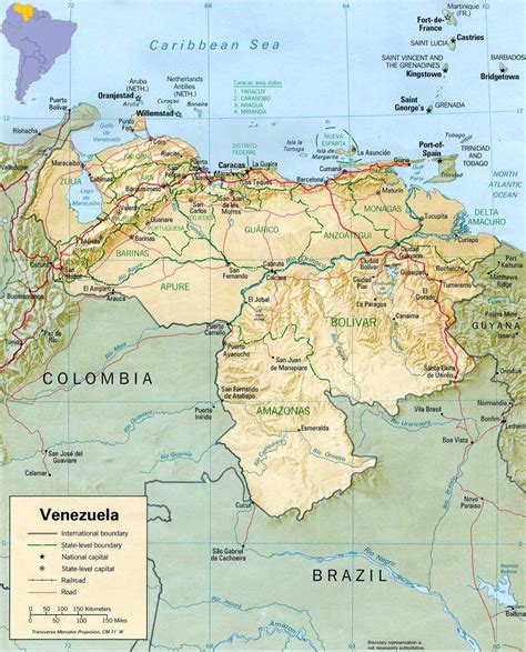 Map of Venezuela, Caracas