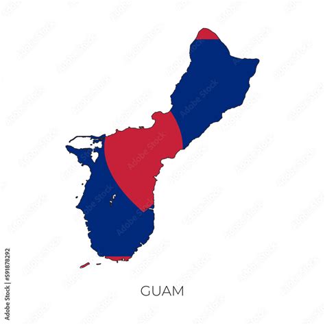 Guam map and flag. Detailed silhouette vector illustration Stock Vector ...