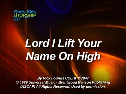 Lord I Lift Your Name On High | God's Kids Worship | Song Tracks ...