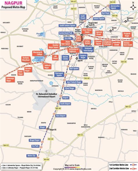 Proposed Nagpur Metro Map showing Nagpur Metro Map Routes, Stations and ...