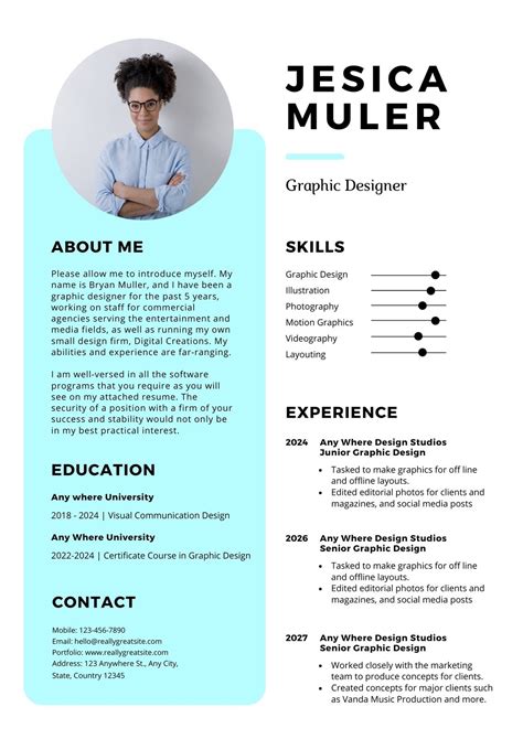 Free, custom printable graphic design resume templates | Canva