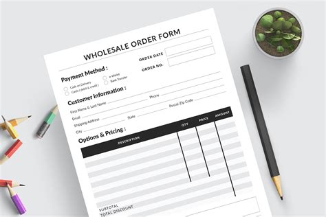 Wholesale Order Form | Stationery Templates ~ Creative Market