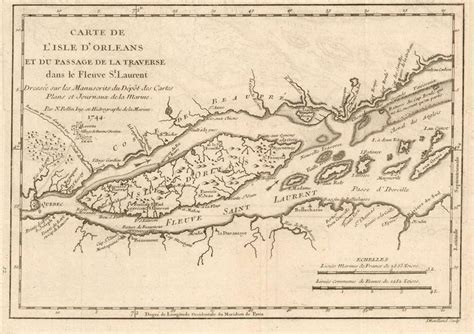 1744 Bellin Map of the l'Île-d'Orléans in the Saint Lawrence | Map, Antique maps, Pictorial maps