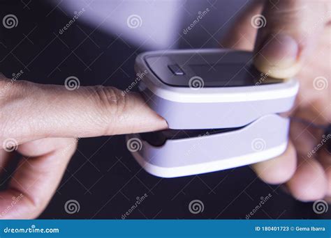 Blood oxygen finger meter stock image. Image of monitoring - 180401723