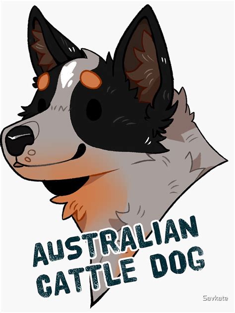 "Australian Cattle Dog Blue Heeler Cute Dog Cartoon" Sticker for Sale by Savkate | Redbubble