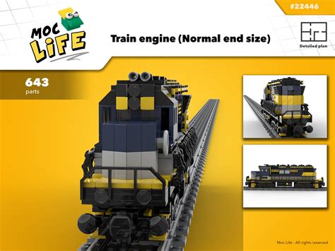 Lego® Custom Instructions Train engine (Normal end size)