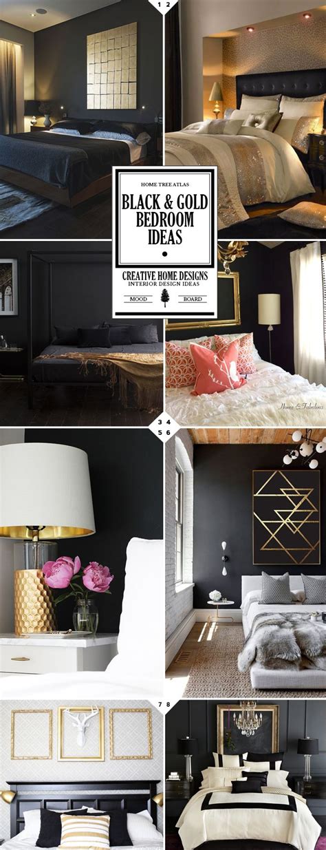 Style Guide: Black and Gold Bedroom Ideas - Home Tree Atlas | Decoração do lar, Decoração de ...