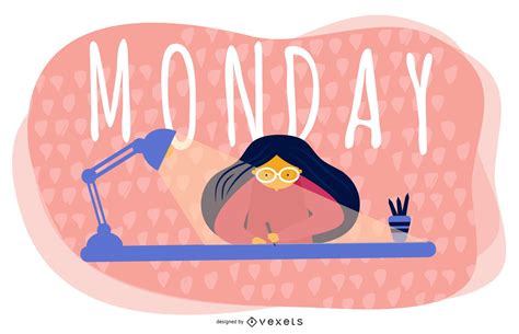 Monday Cartoon Illustration Design Vector Download