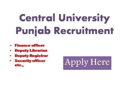 Central University Punjab Recruitment 2022