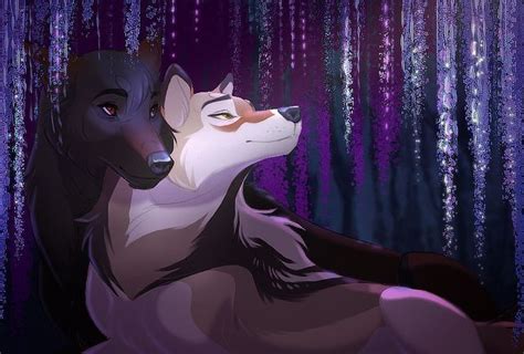 Two Anime Wolves In Love