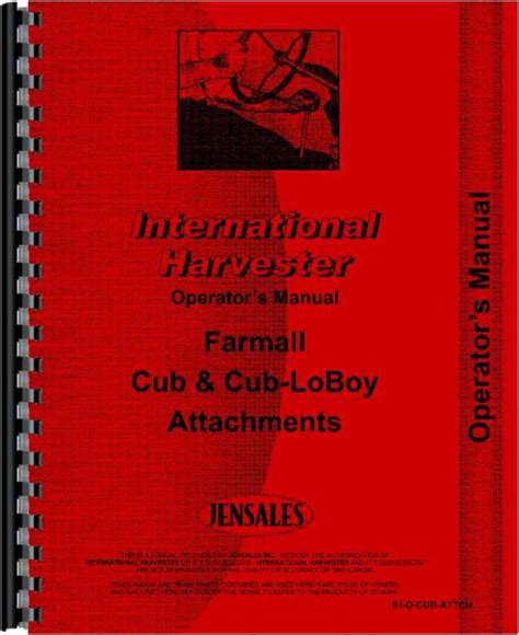 Farmall Cub Operators Manual