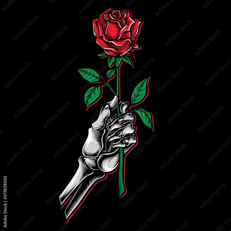 skeleton arm & hand holding red rose - munimoro.gob.pe