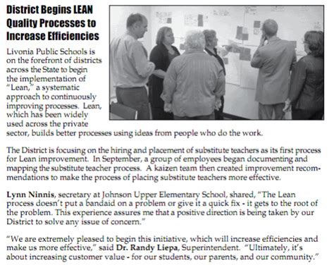 Lean in the Livonia Public Schools – Lean Blog