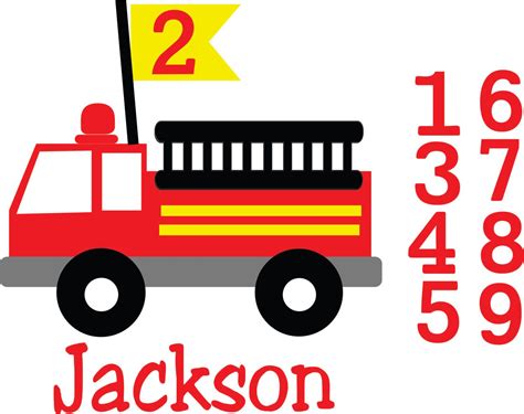 Birthday Fire Truck Files .SVG/.EPS Files | Fire trucks, Monogram ...