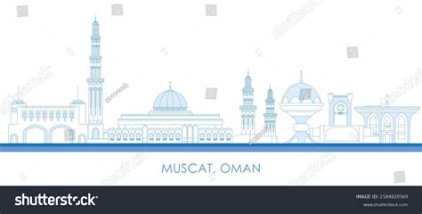 Outline Skyline Panorama City Muscat Oman Stock Vector (Royalty Free ...