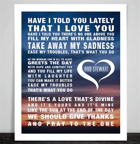 Rod Stewart Have I Told You Lately Music Song Lyrics Textured - Etsy