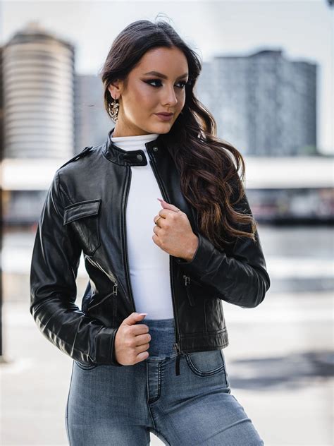 Black Leather Jacket Outfits For Women