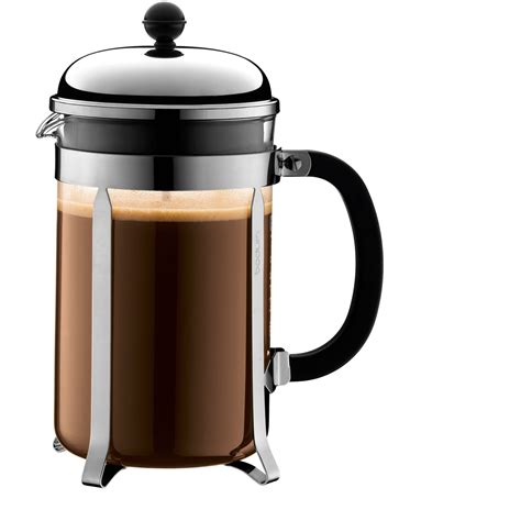 Bodum CHAMBORD French Press Coffee Maker, Glass, 1.5 L, 51 oz, 12 Cup, Chrome – BrickSeek