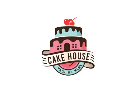 cake house logo with a combination of a cake and house. 10368046 Vector ...