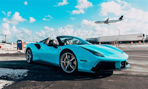 2018 Ferrari 488 Spider – Tiffany Blue | MVP Miami Exotic Rentals