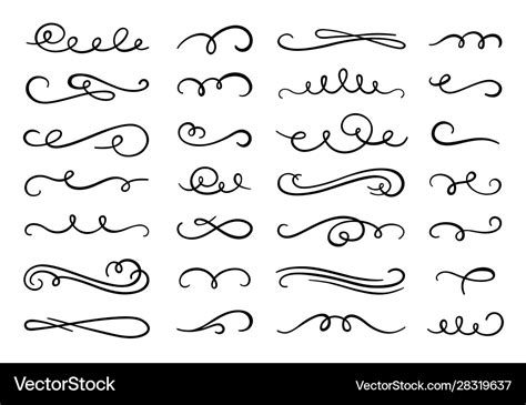 Calligraphy flourish decorative flourishes Vector Image