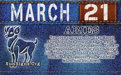 March 21 - Birthday Horoscope Personality | Sun Signs