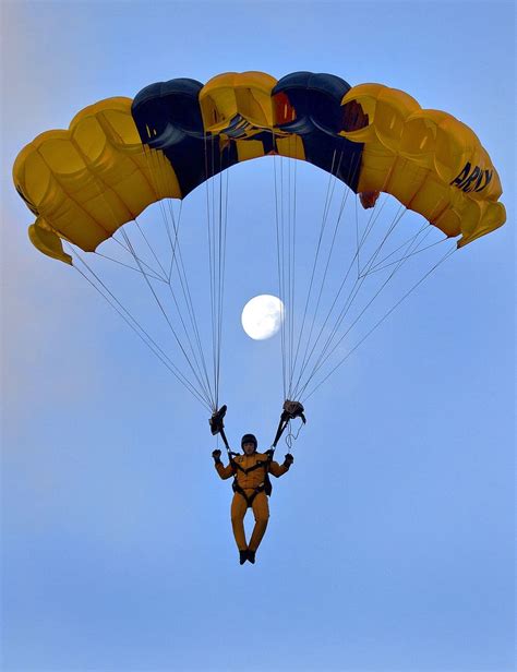 HD wallpaper: person using yellow and blue parachute, skydiver ...