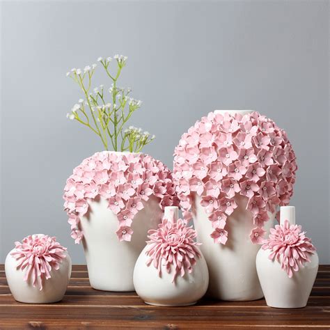Modern fashion Home Furnishing small ceramic vases flower desk accessories crafts flower pot ...