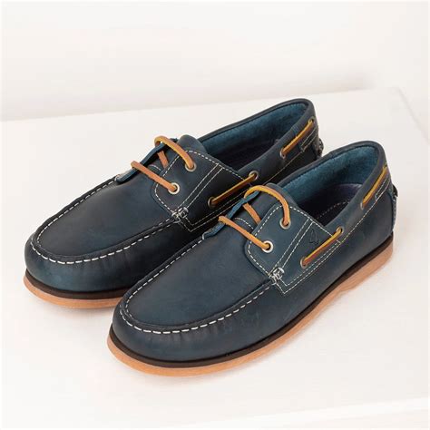 Men's Leather Deck Shoes | Rydale Flat Boat Shoe UK – Yorkshire Trading ...