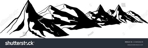 Mountain Silhouette Vector Illustration Mountain Tops Stock Vector ...