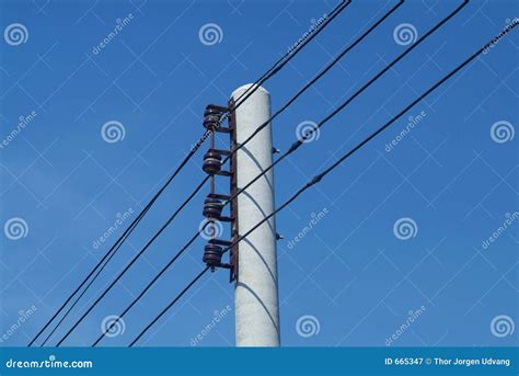 Electrical Wires On Pole Royalty Free Stock Photography - Image: 665347