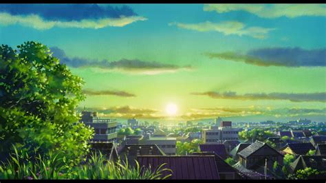 Green trees animation, anime, landscape, cityscape, Sun HD wallpaper ...