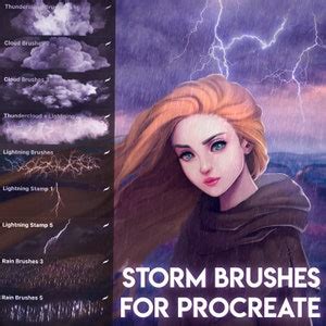 Storm Brushpack brush Lightning Storm Clouds Rain Puddles - Etsy