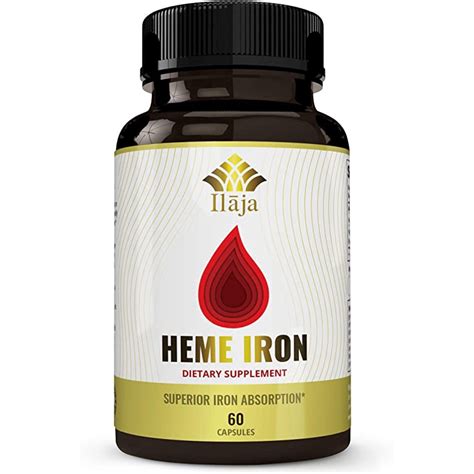 Ilaja - Heme Iron Supplement for Women and Men 1 Month Supply Non-Constipating Safest Form of ...