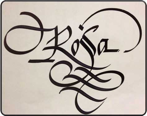 Calligraphy Art: Russian Names in calligraphy-Rosa