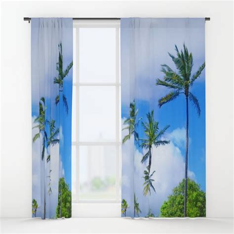 High Palm window curtain, blackout curtain, sheer curtain, nautical curtain, beach curtain ...