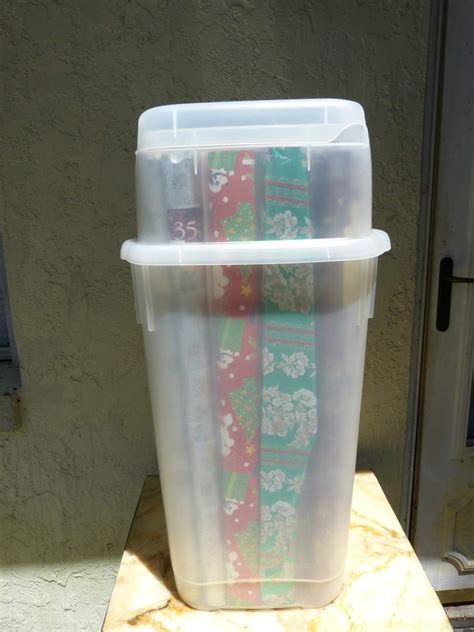 Lot #239 Rubbermaid Wrap N Craft Container Full of Wrapping Paper As ...