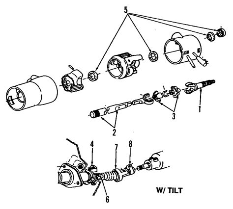 exploded view for the 1986 Dodge Ramcharger Tilt | Steering Column Services