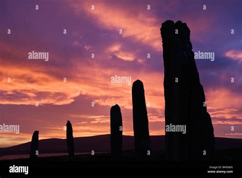 Winter sunrise, Ring of Brodgar, Orkney, Scotland Stock Photo - Alamy