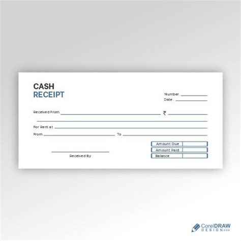 Download Cash Payment Receipt Template Design | CorelDraw Design (Download Free CDR, Vector ...