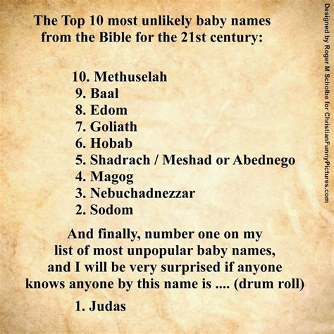 What are the 10 most unpopular Bible names? - Christian Funny Pictures ...