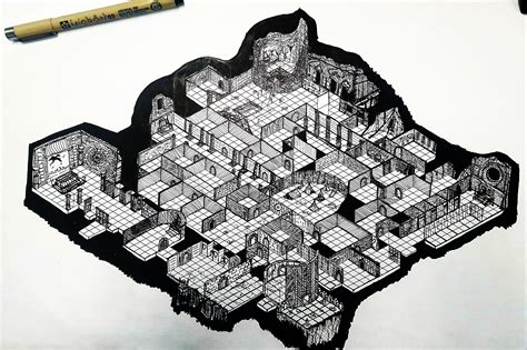 [ART] The Sunless Citadel Isometric Map : r/DnD