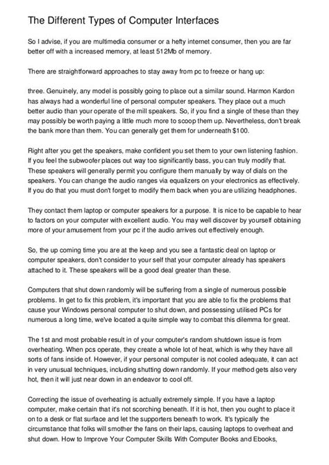 The Different Types of Computer Interfaces
