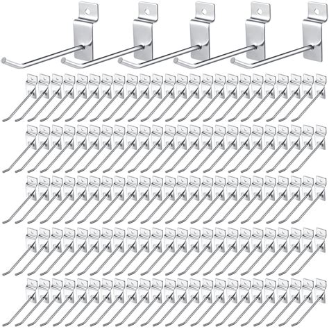 Buy Moxweyeni 100 Pieces Slatwall Hooks Slatwall Accessories Slatwall Panel Hooks Metal Slat ...