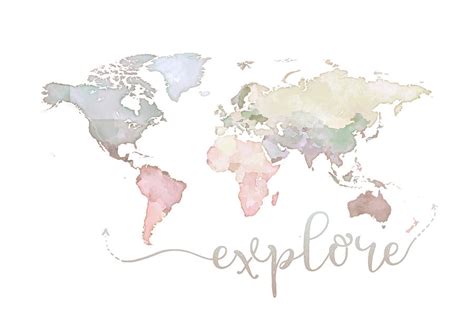 Explore Pastel World Map Mixed Media by Aga and Artur Szafranscy - Pixels