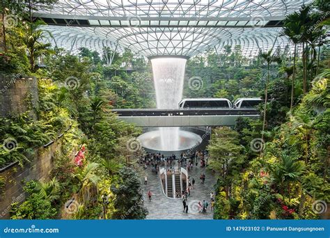 The Giant Water Fall HSBC Rain Vortex and Beautiful Green Nature ...