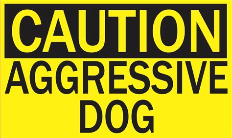 5in x 3in Caution Aggressive Dog Magnet Magnetic Caution Sign Magnets - StickerTalk®