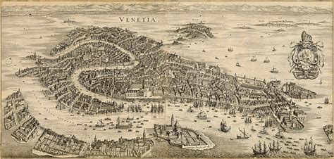 Old Venice Map, Antique 1641 Venice map Restoration Hardware Style Old Map of Venice wall Map up ...