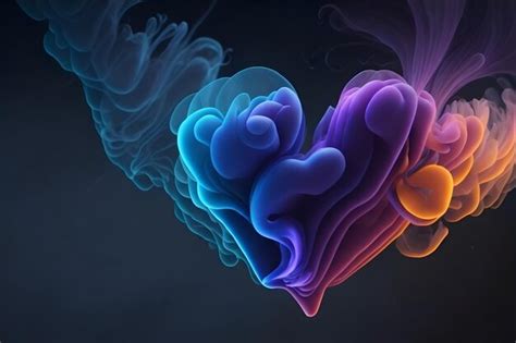 Premium AI Image | A heart rainbow smoke