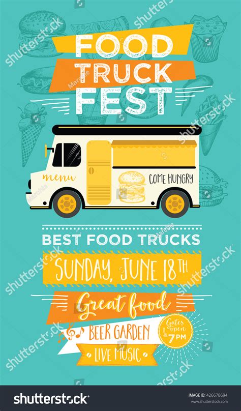 Food Truck Festival Menu Food Brochure Stock Vector (Royalty Free ...